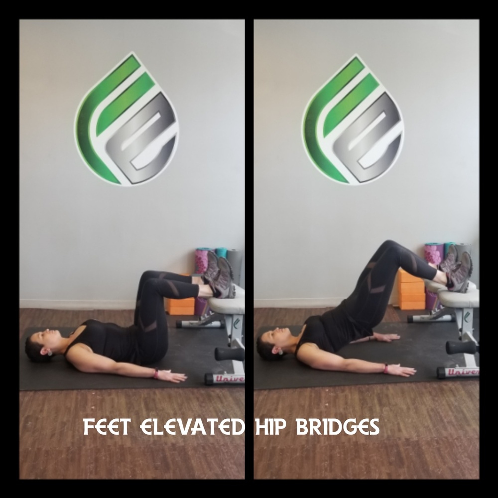 Feet Elevated Hip Bridges